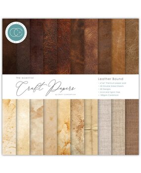 Craft Consortium Essential Craft Papers 6x6 Inch Paper Pad Leather Bound (CCEPAD035B)