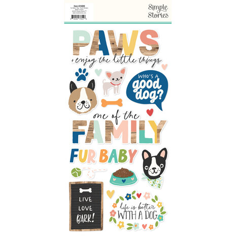 Simple Stories Fur Baby Dog Foam Stickers (24009)