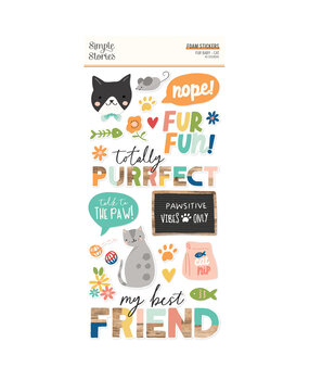 Simple Stories Fur Baby Cat Foam Stickers (24022)