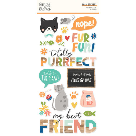 Simple Stories Fur Baby Cat Foam Stickers (24022)