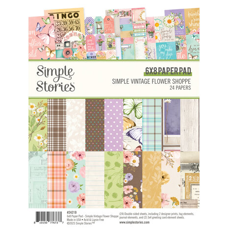 Simple Stories Simple Vintage Flower Shoppe 6x8 Inch Paper Pad (24219) Simple Stories Simple Vintage Flower Shoppe 6x8 Inch Paper Pad (24219)