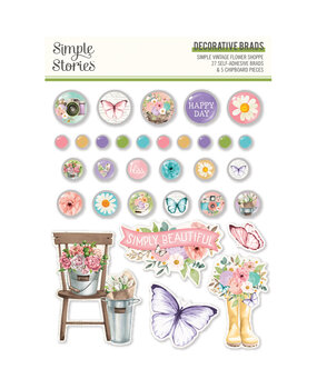Simple Stories Simple Vintage Flower Shoppe Decorative Brads (24230) Simple Stories Simple Vintage Flower Shoppe Decorative Brads (24230)