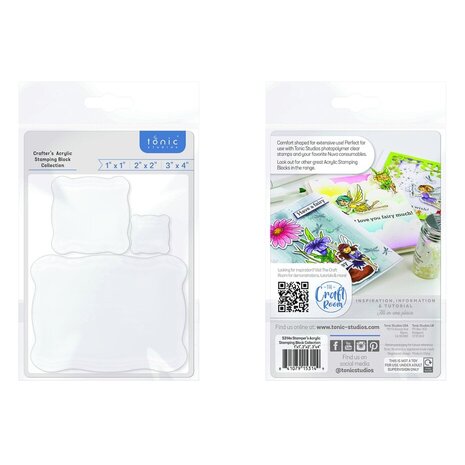 Tonic Studios Crafters Acrylic Stamping Block Collection 1x1/2x2/3x4 Inch (5314E) Tonic Studios Crafters Acrylic Stamping Block Collection 1x1/2x2/3x4 Inch (5314E)