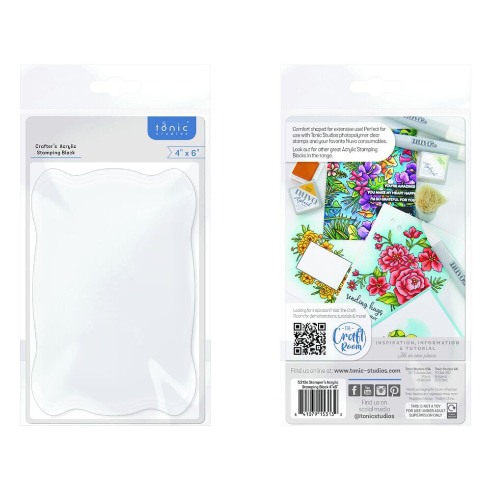 Tonic Studios Crafters Acrylic Stamping Block 4x6 Inch (5313E)