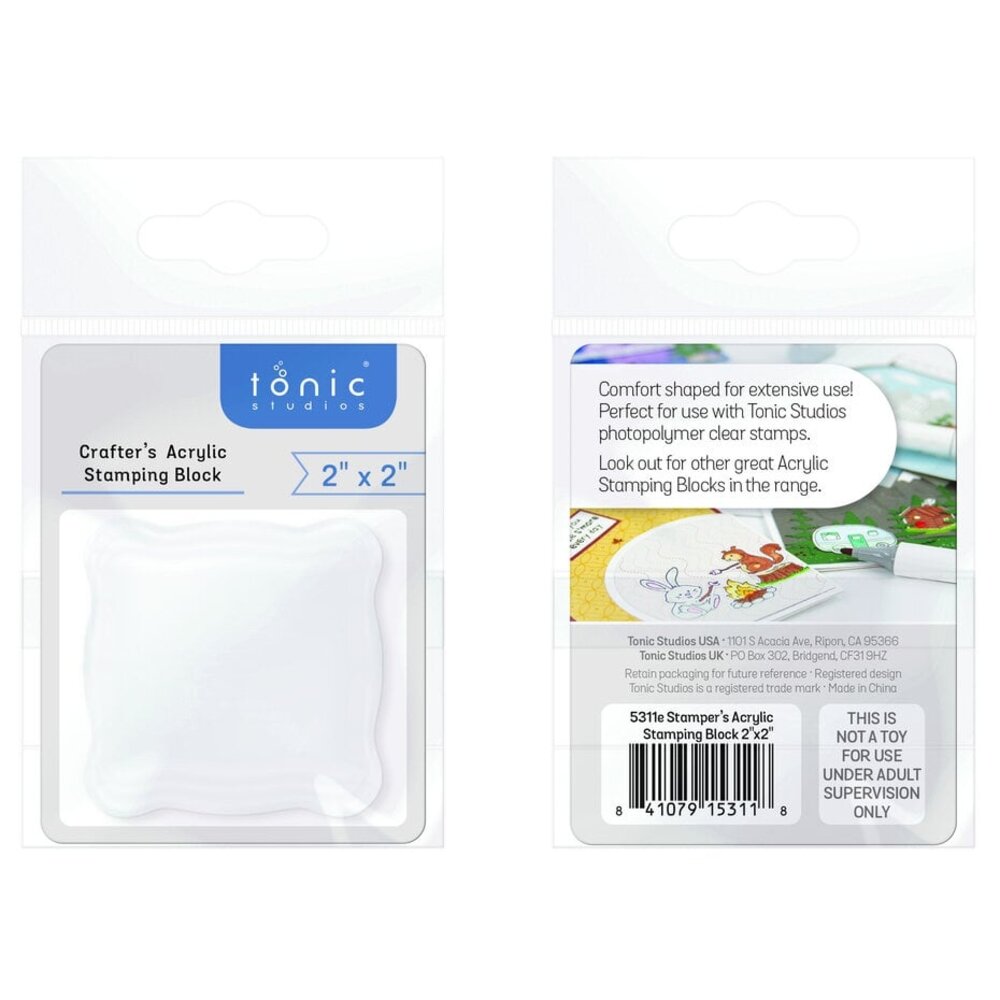 Tonic Studios Crafters Acrylic Stamping Block 2x2 Inch (5311E) Tonic Studios Crafters Acrylic Stamping Block 2x2 Inch (5311E)