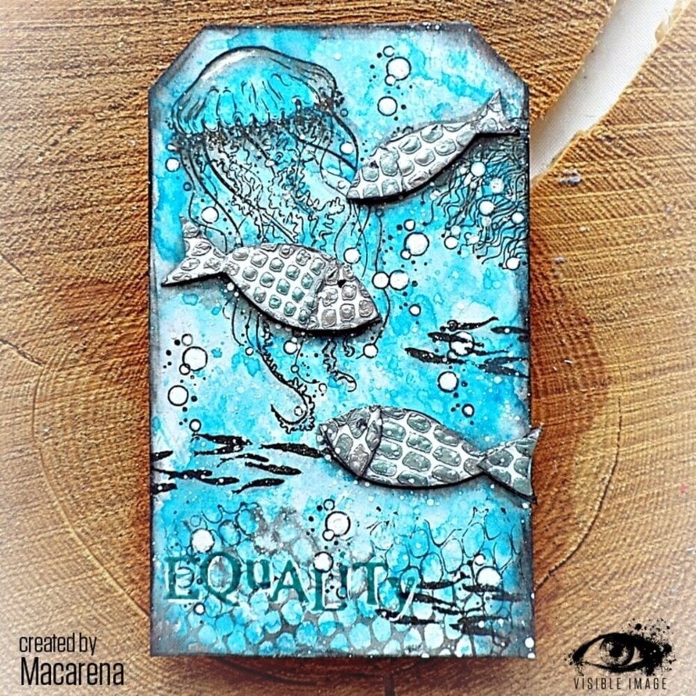 Visible Image Ripped Fishnet 6x6 Inch Stencil (JI2324)