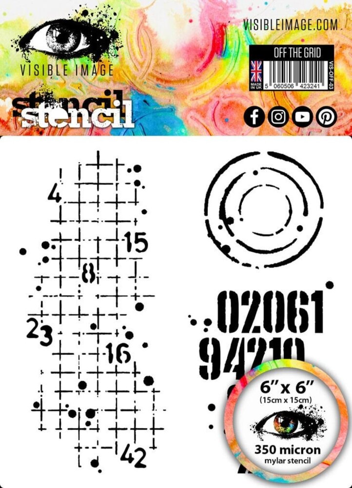 Visible Image Off The Grid 6x6 Inch Stencil (KI2324) Visible Image Off The Grid 6x6 Inch Stencil (KI2324)