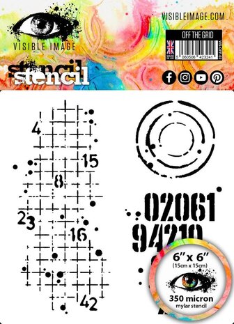 Visible Image Off The Grid 6x6 Inch Stencil (KI2324) Visible Image Off The Grid 6x6 Inch Stencil (KI2324)