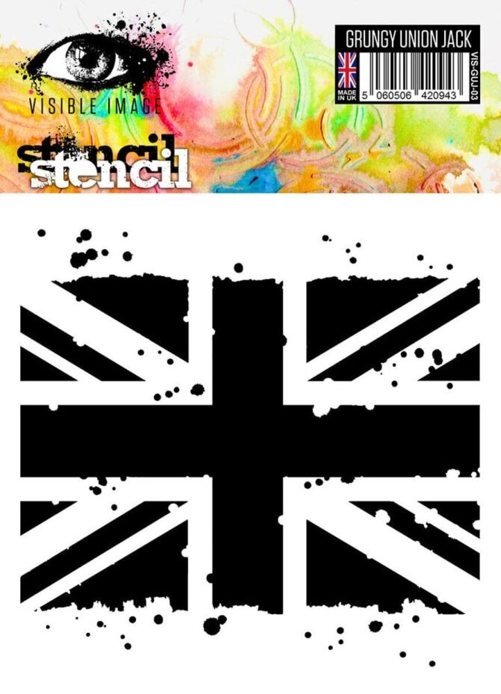 Visible Image Grungy Union Jack 6x6 Inch Stencil (SR2343)