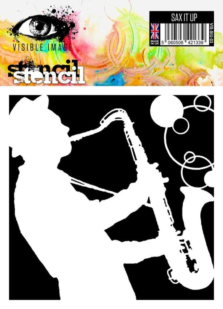 Visible Image Sax It Up 6x6 Inch Stencil (RB2346)