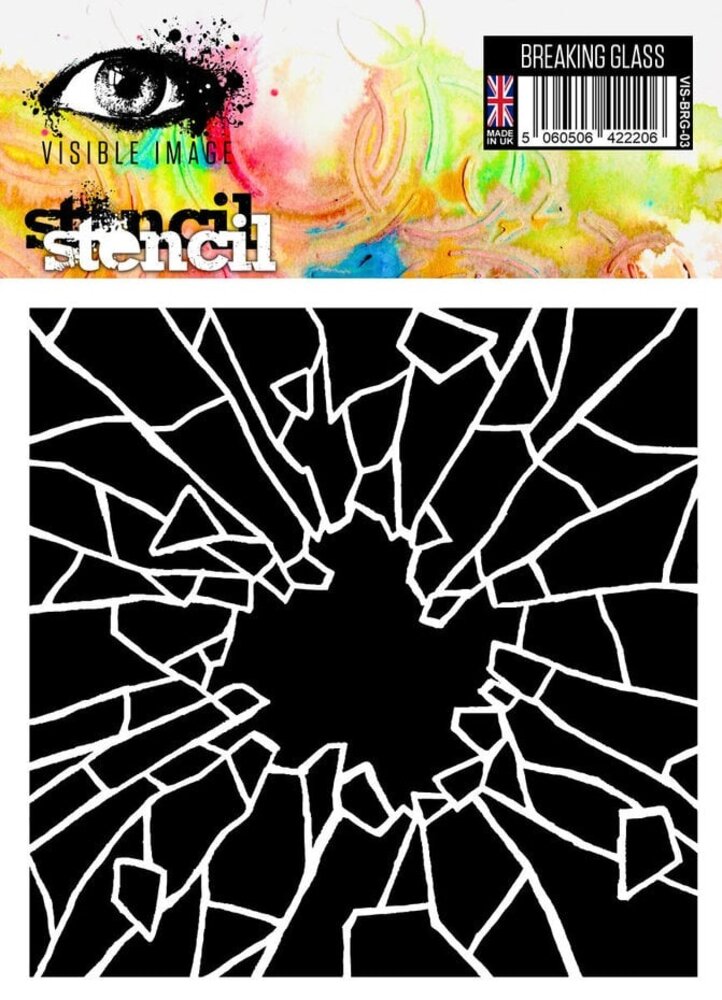 Visible Image Breaking Glass 6x6 Inch Stencil (TO2354) Visible Image Breaking Glass 6x6 Inch Stencil (TO2354)