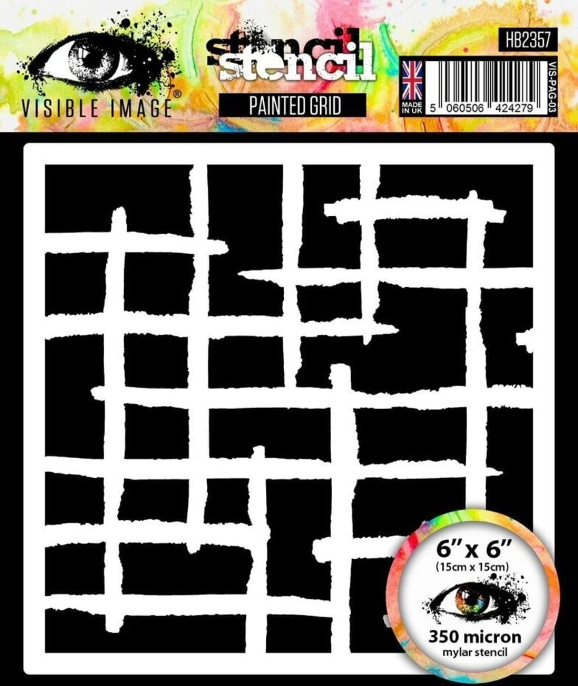 Visible Image Painted Grid 6x6 Inch Stencil (HB2357)