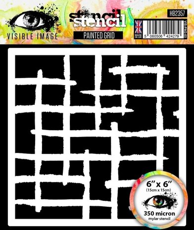Visible Image Painted Grid 6x6 Inch Stencil (HB2357)