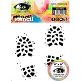 Visible Image Boot Prints 6x6 Inch Stencil (WS2358)