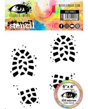 Visible Image Boot Prints 6x6 Inch Stencil (WS2358)