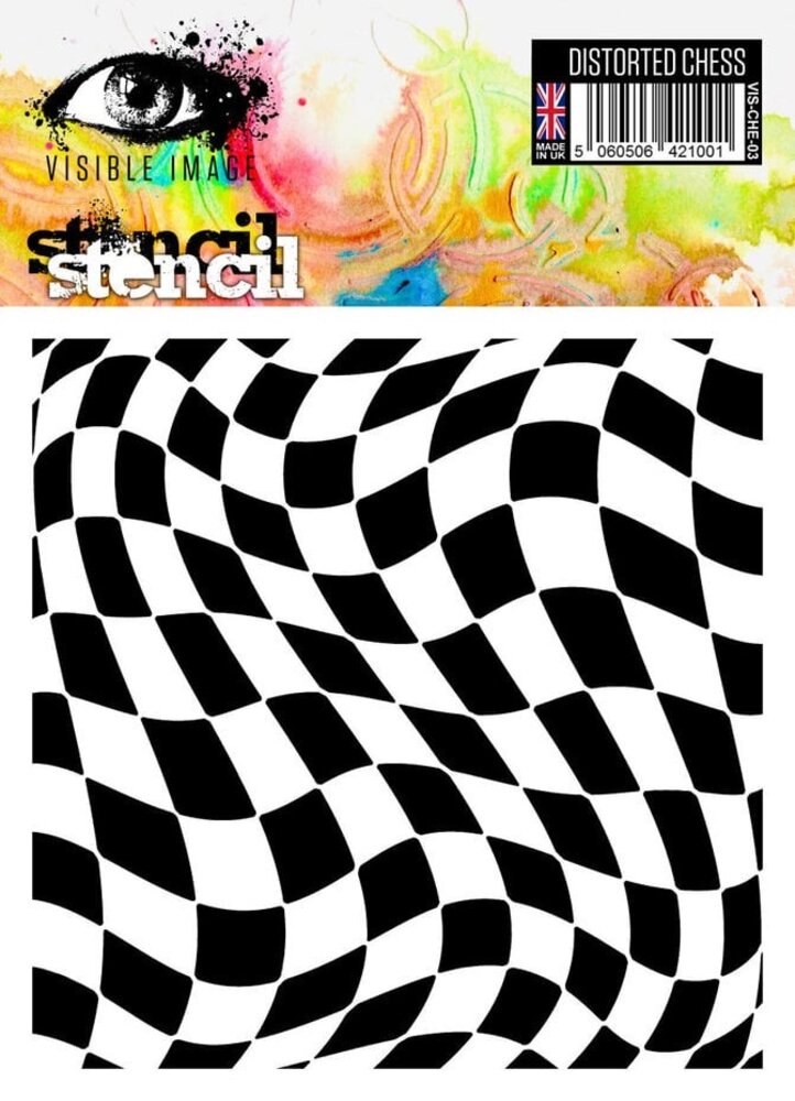 Visible Image Distorted Chess 6x6 Inch Stencil (WD2358)