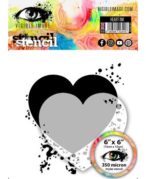 Visible Image Heart Ink 6x6 Inch Stencil (CF2370)