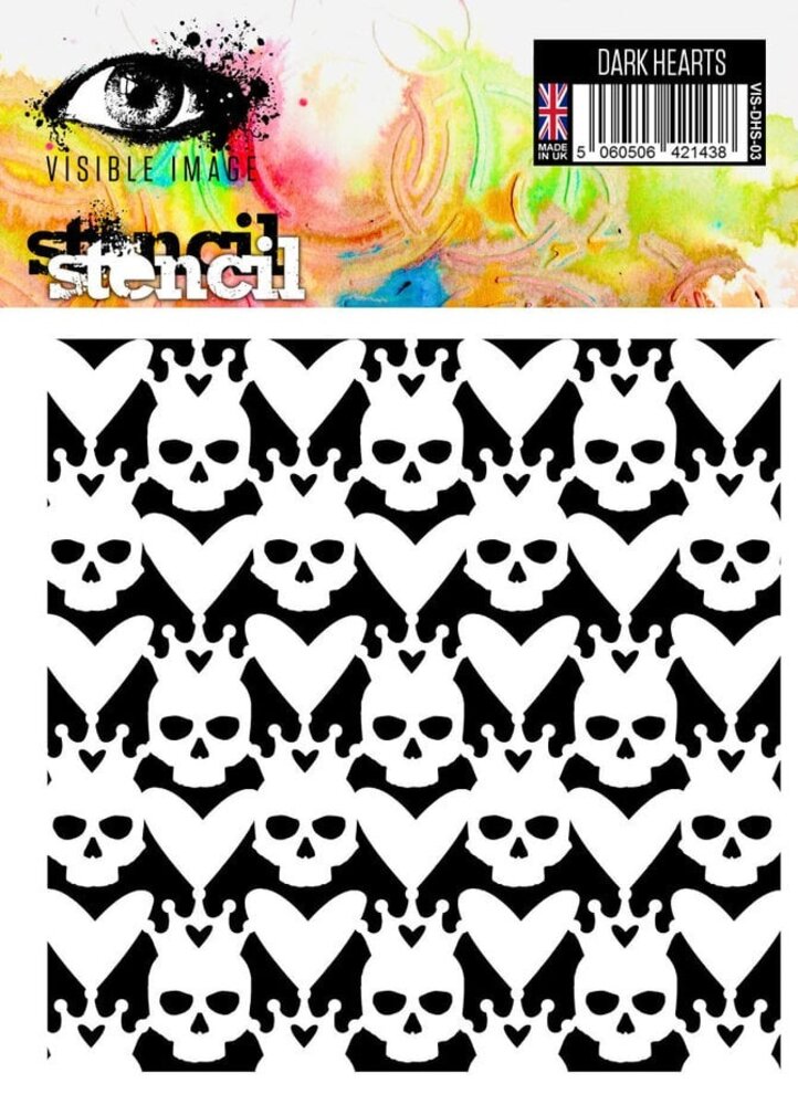 Visible Image Dark Hearts 6x6 Inch Stencil (VK2374)