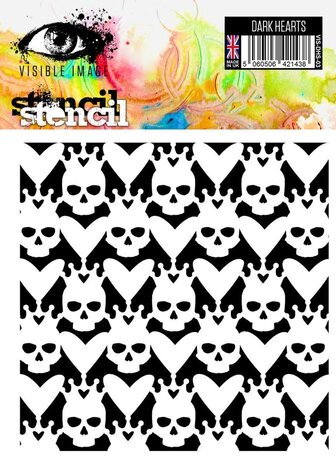 Visible Image Dark Hearts 6x6 Inch Stencil (VK2374)