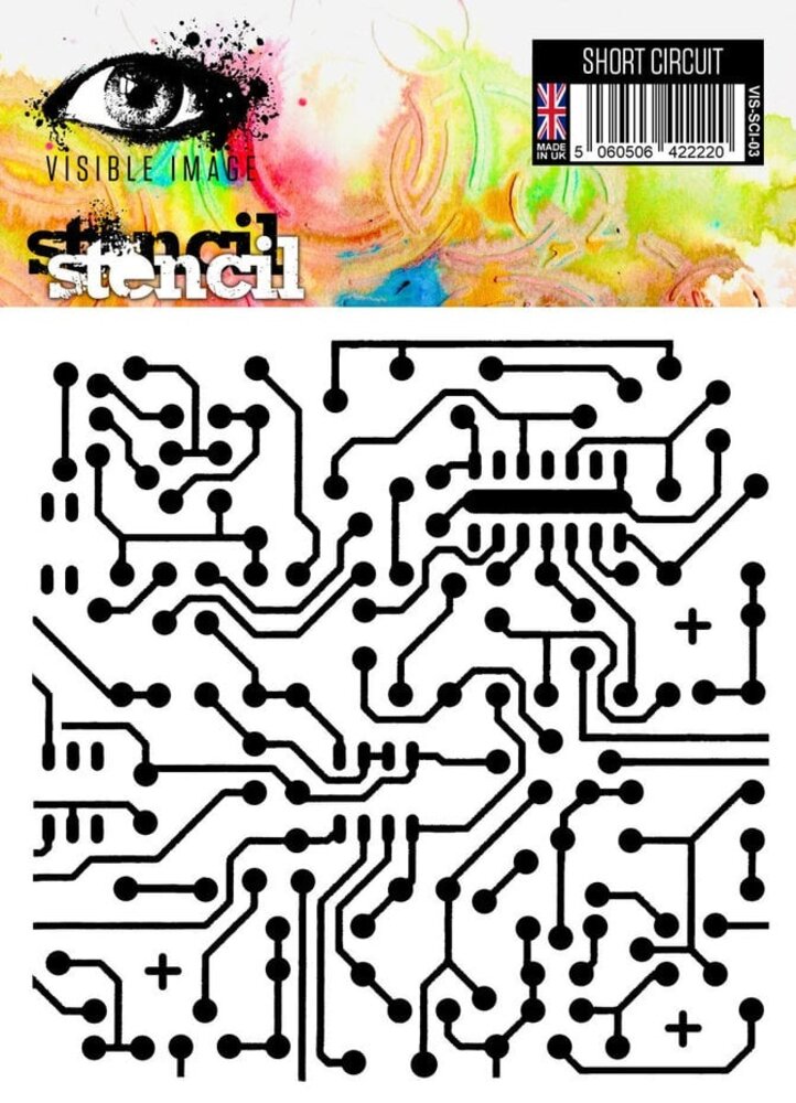 Visible Image Short Circuit 6x6 Inch Stencil (SO2384) Visible Image Short Circuit 6x6 Inch Stencil (SO2384)