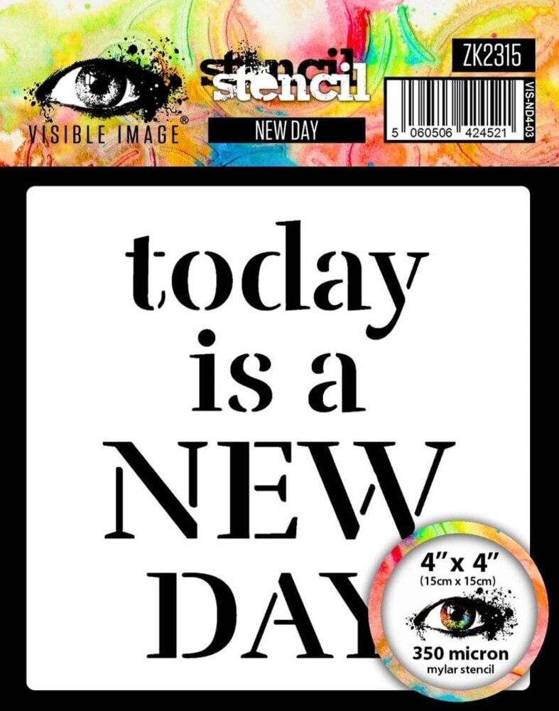 Visible Image New Day 4x4 Inch Stencil (ZK2315) Visible Image New Day 4x4 Inch Stencil (ZK2315)