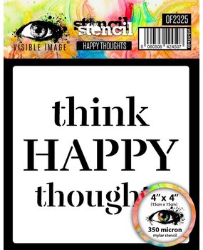 Visible Image Happy Thoughts 4x4 Inch Stencil (OF2325) Visible Image Happy Thoughts 4x4 Inch Stencil (OF2325)