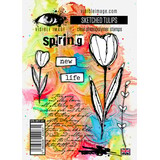 Visible Image Sketched Tulips A6 Stamp Set (NP2301)