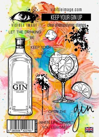 Visible Image Keep Your Gin Up A6 Stamp Set (HI2316)