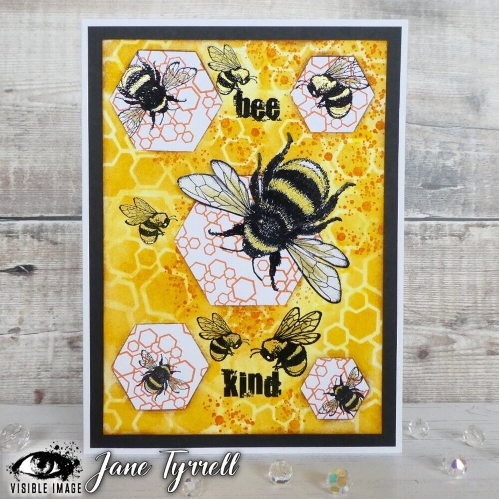 Visible Image Bee Happy A6 Stamp Set (GP2338) Visible Image Bee Happy A6 Stamp Set (GP2338)