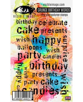 Visible Image Grunge Birthday Words A6 Stamp Set (AP2356)