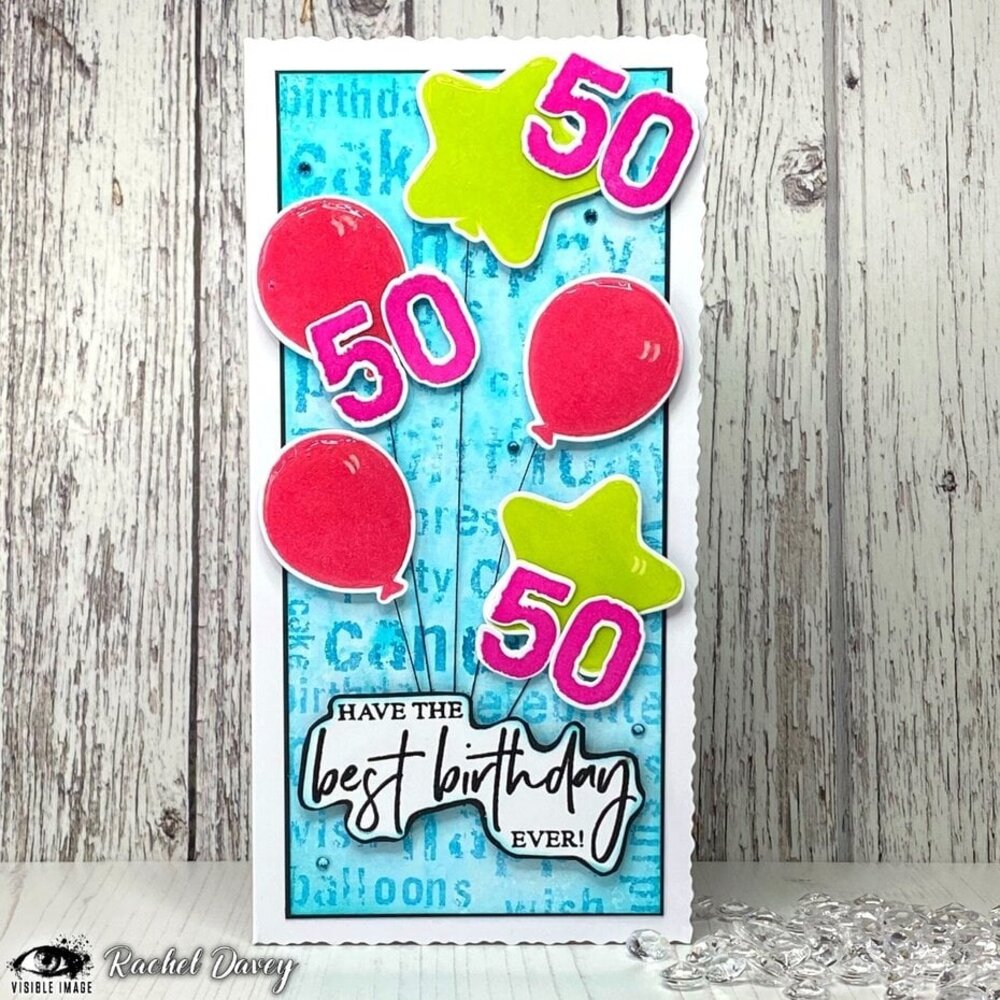 Visible Image Birthday Balloons A6 Stamp Set (OI2365) Visible Image Birthday Balloons A6 Stamp Set (OI2365)