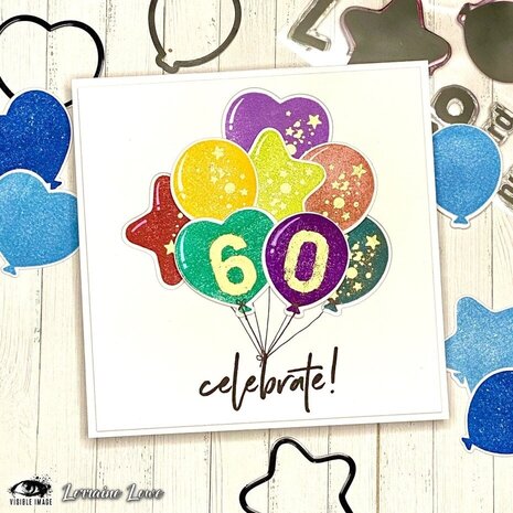 Visible Image Birthday Balloons A6 Stamp Set (OI2365) Visible Image Birthday Balloons A6 Stamp Set (OI2365)