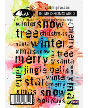 Visible Image Grunge Christmas Words A6 Stamp Set (YM2369)