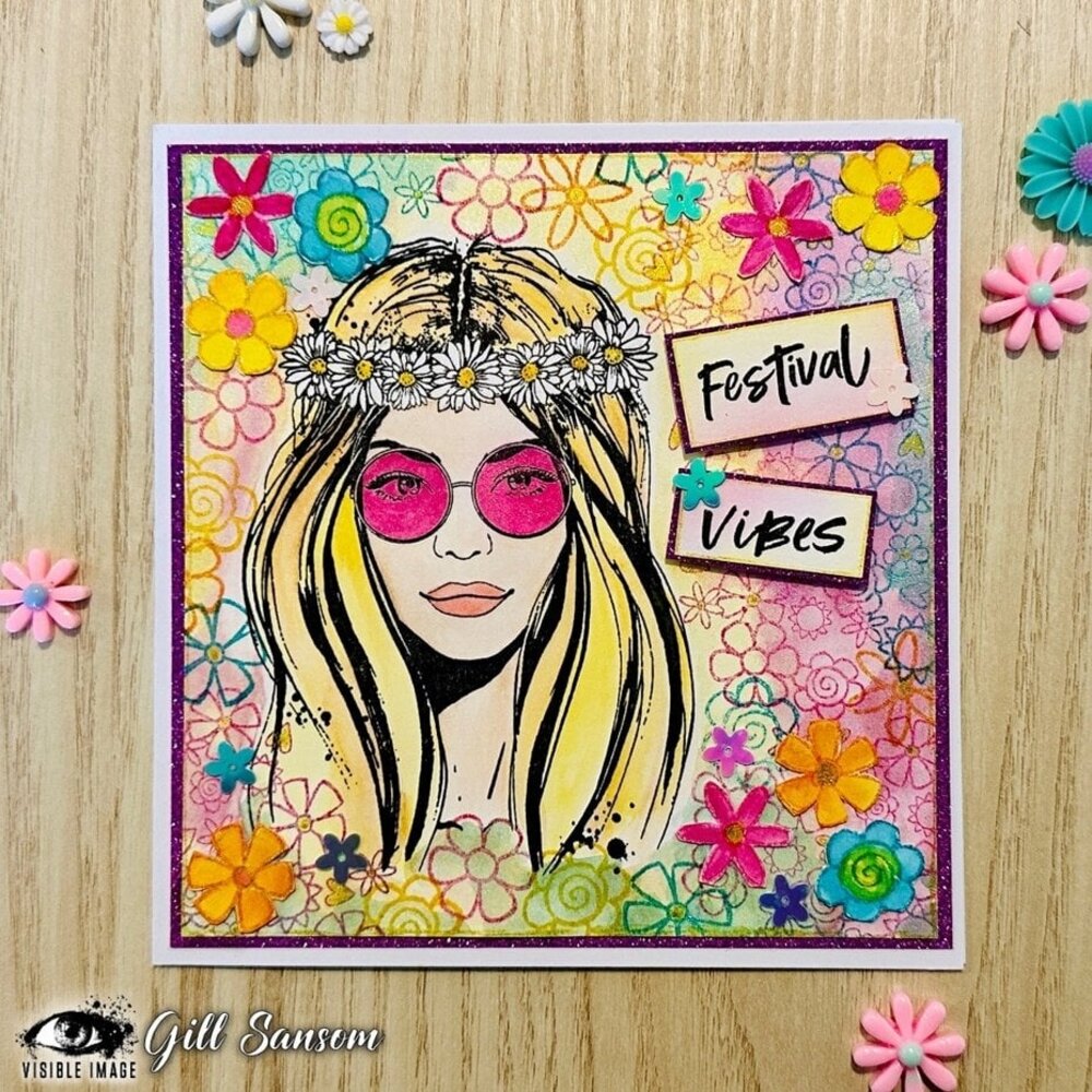 Visible Image Hippie Chick A6 Stamp Set (GT2379)