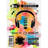 Visible Image Music On World Off A6 Stamp Set (GU2380)