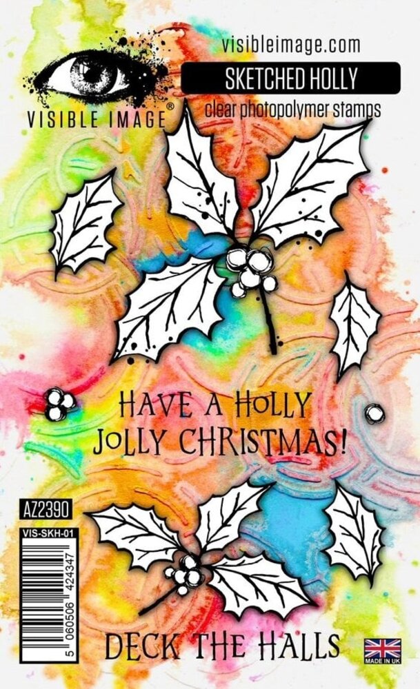 Visible Image Sketched Holly A6 Stamp Set (AZ2390)