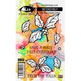 Visible Image Sketched Holly A6 Stamp Set (AZ2390)