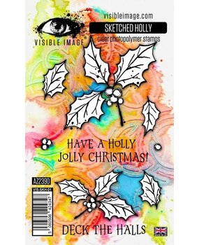 Visible Image Sketched Holly A6 Stamp Set (AZ2390)