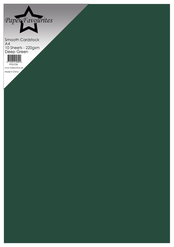 Paper Favourites Deep Green A4 Smooth Cardstock (PFSS708)