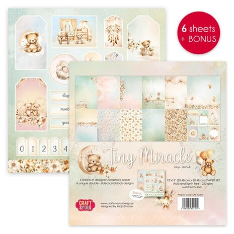 Craft & You Tiny Miracles 12x12 Inch Paper Pack (6pcs) (CPS-TM30-6) Craft & You Tiny Miracles 12x12 Inch Paper Pack (6pcs) (CPS-TM30-6)