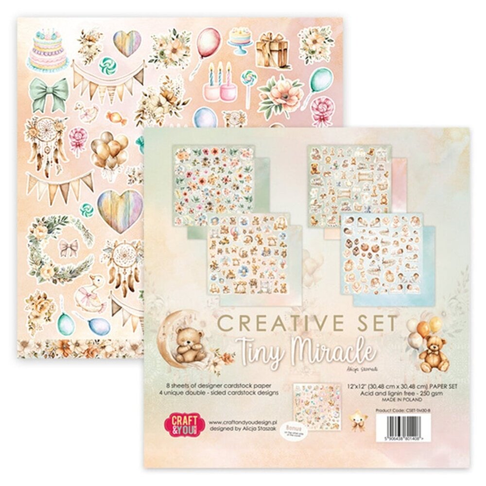 Craft & You Tiny Miracles 12x12 Inch Creative Set (8pcs) (CSET-TM30-8) Craft & You Tiny Miracles 12x12 Inch Creative Set (8pcs) (CSET-TM30-8)