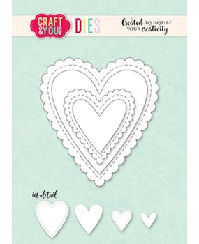 Craft & You Dies Biscuit Frame Hearts Set (CW328)