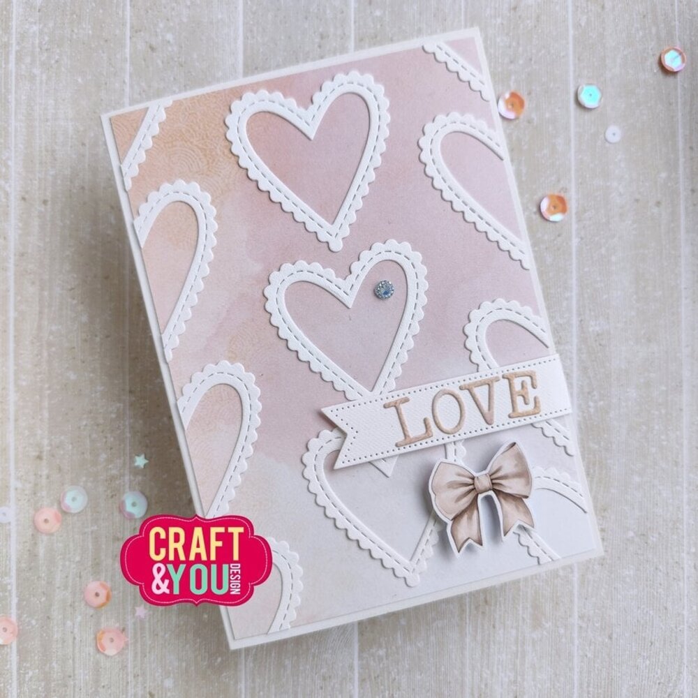 Craft & You Dies Biscuit Frame Hearts Set (CW328) Craft & You Dies Biscuit Frame Hearts Set (CW328)