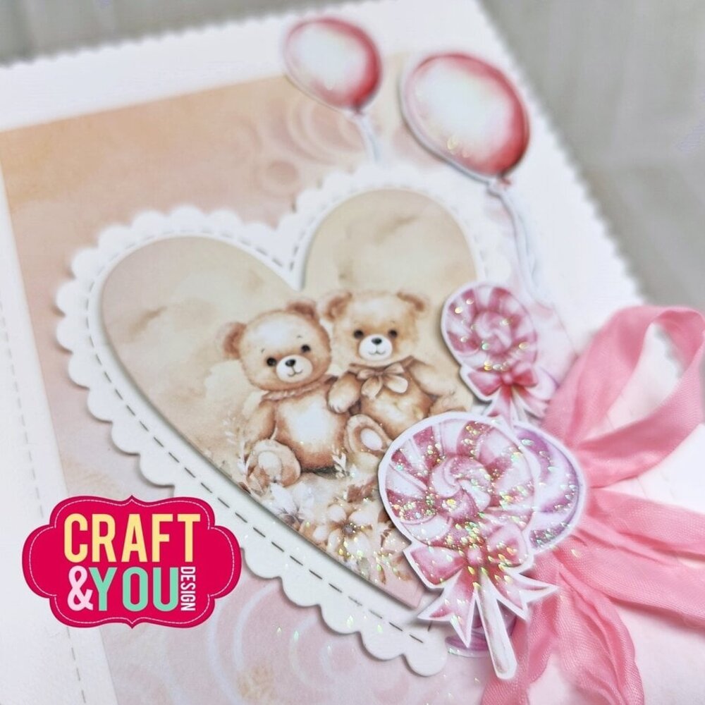 Craft & You Dies Biscuit Frame Hearts Set (CW328) Craft & You Dies Biscuit Frame Hearts Set (CW328)