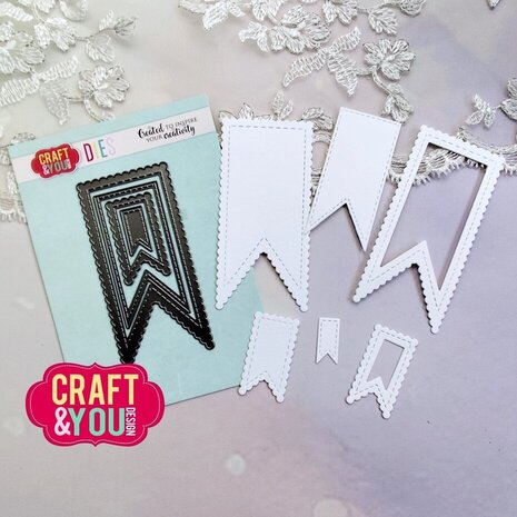 Craft & You Dies Biscuit Pennants Set (CW333) Craft & You Dies Biscuit Pennants Set (CW333)