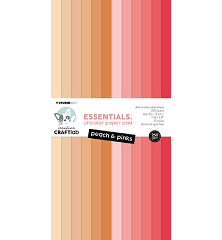 Creative Craftlab Essentials Peach & Pinks Slimline Unicolor Paper Pad (CCL-ES-UPP292) Creative Craftlab Essentials Peach & Pinks Slimline Unicolor Paper Pad (CCL-ES-UPP292)