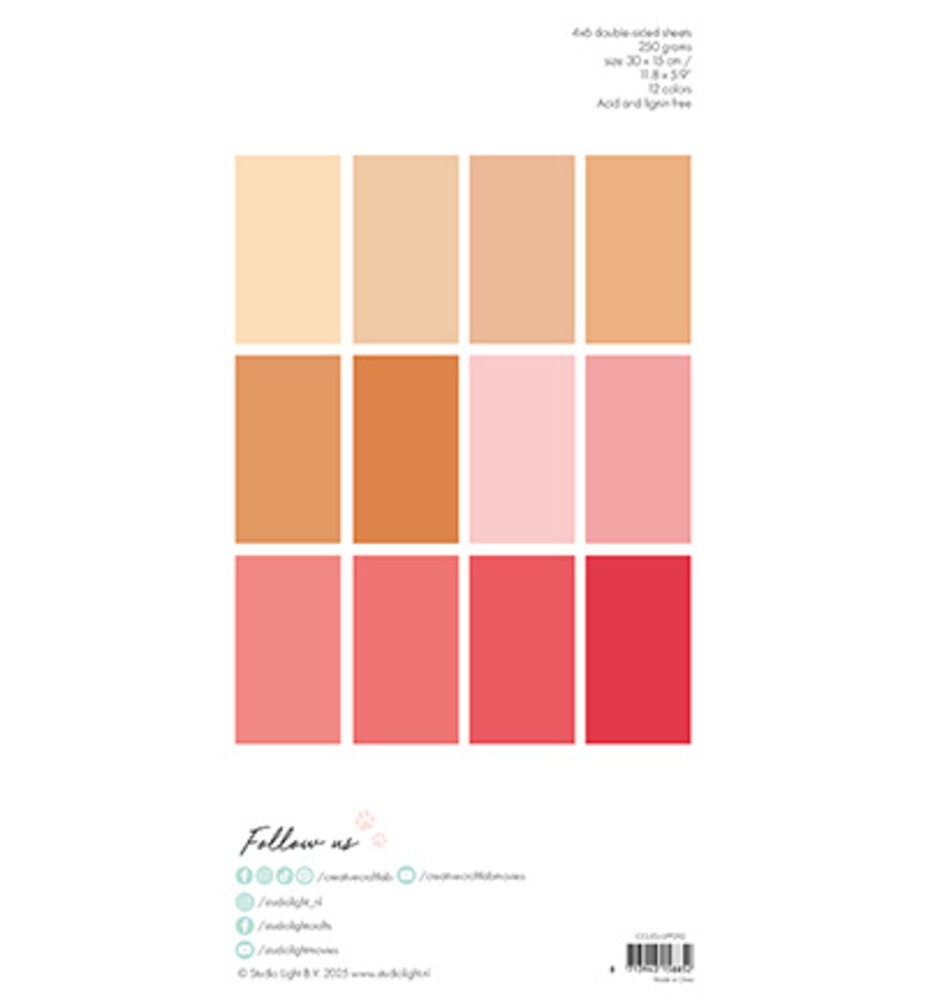 Creative Craftlab Essentials Peach & Pinks Slimline Unicolor Paper Pad (CCL-ES-UPP292) Creative Craftlab Essentials Peach & Pinks Slimline Unicolor Paper Pad (CCL-ES-UPP292)