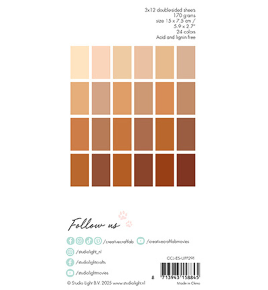 Creative Craftlab Essentials Cookies Mini Unicolor Paper Pad (CCL-ES-UPP291)