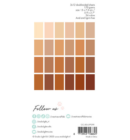 Creative Craftlab Essentials Cookies Mini Unicolor Paper Pad (CCL-ES-UPP291)