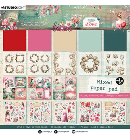 Studio Light Sending You Love 8x8 Inch Mixed Paper Pad (JMA-SYL-DPP290)